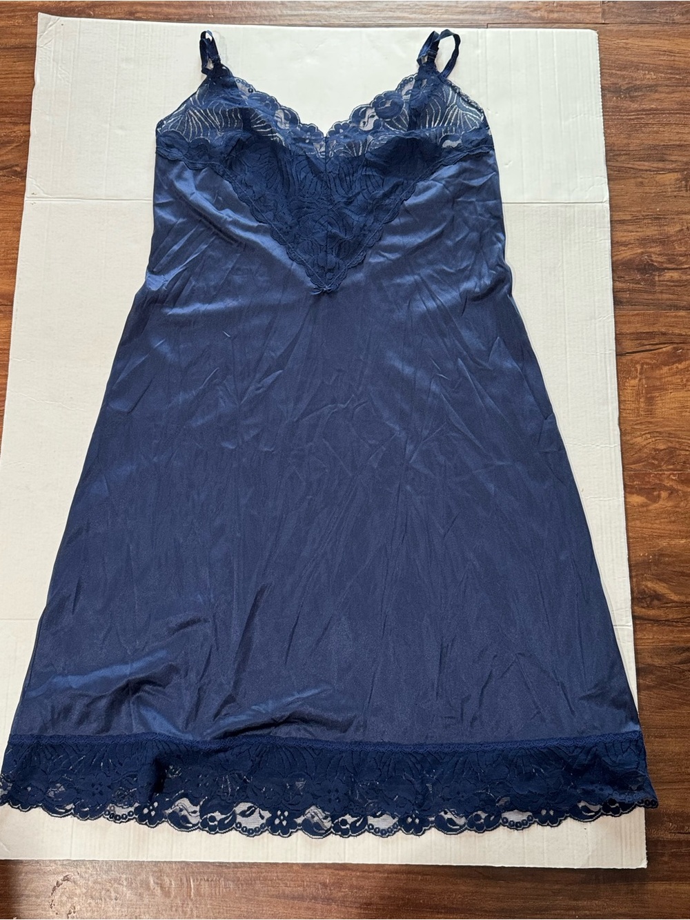 Warner's Navy Lace-Trim Slip